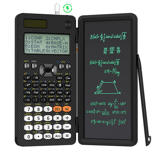 Calculator with drawing tablet
