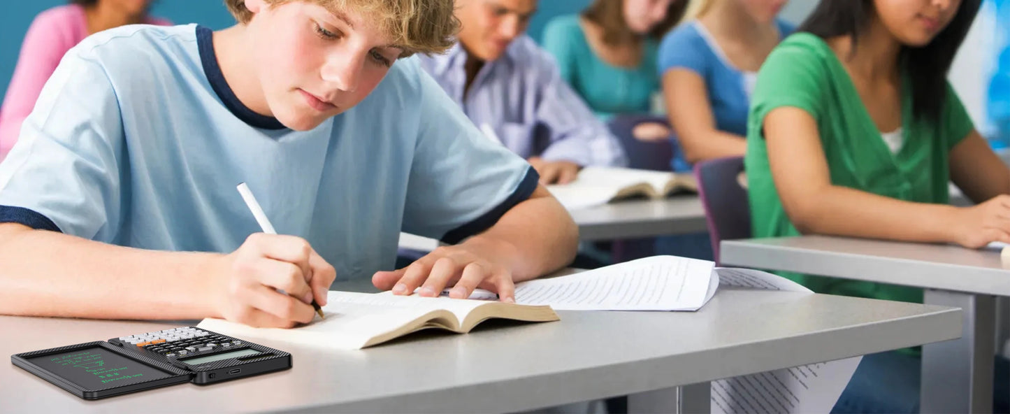 Calculator with drawing tablet