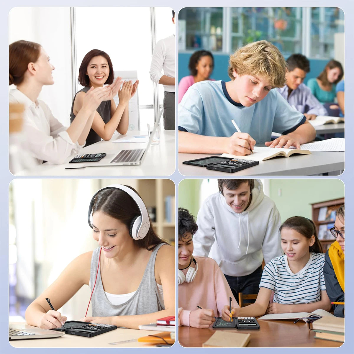 Calculator with drawing tablet