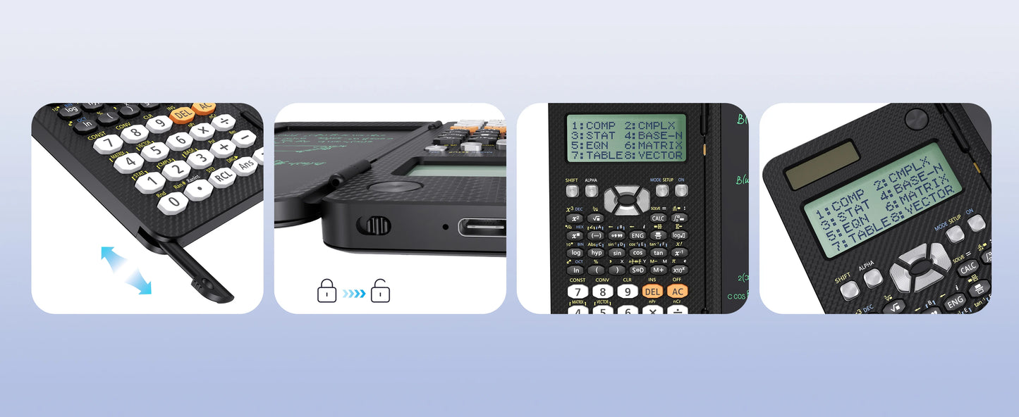 Calculator with drawing tablet