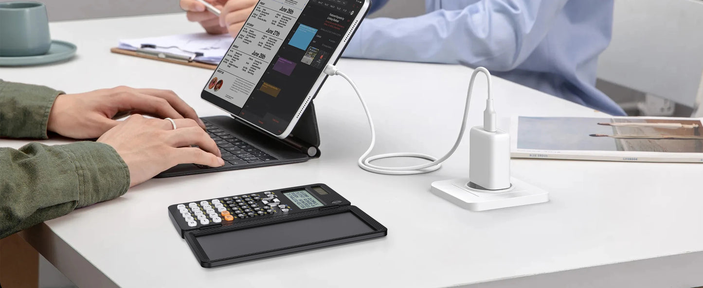 Calculator with drawing tablet