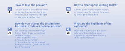 Calculator with drawing tablet