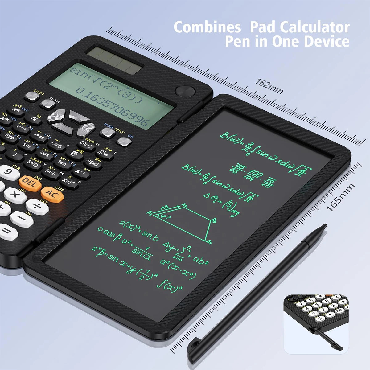Calculator with drawing tablet