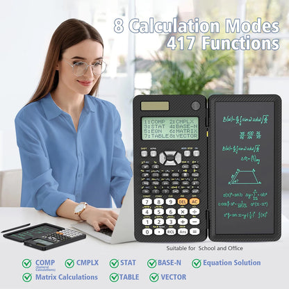 Calculator with drawing tablet